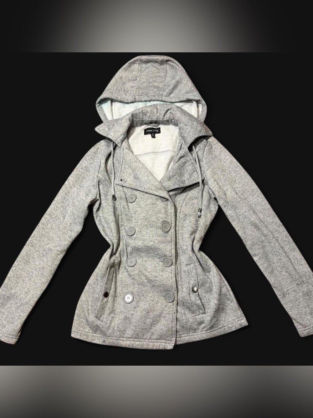 Y2K Grunge Grey Peacoat Jacket by New Look!